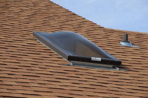 Skylight installed on a nicely done roof